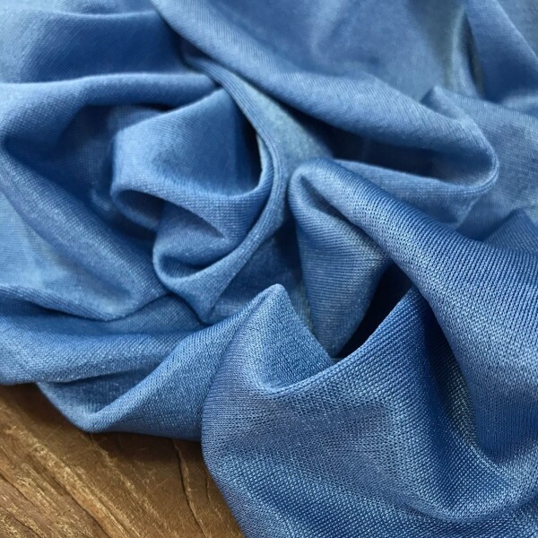 Malha Jersey Azul Acetinada 